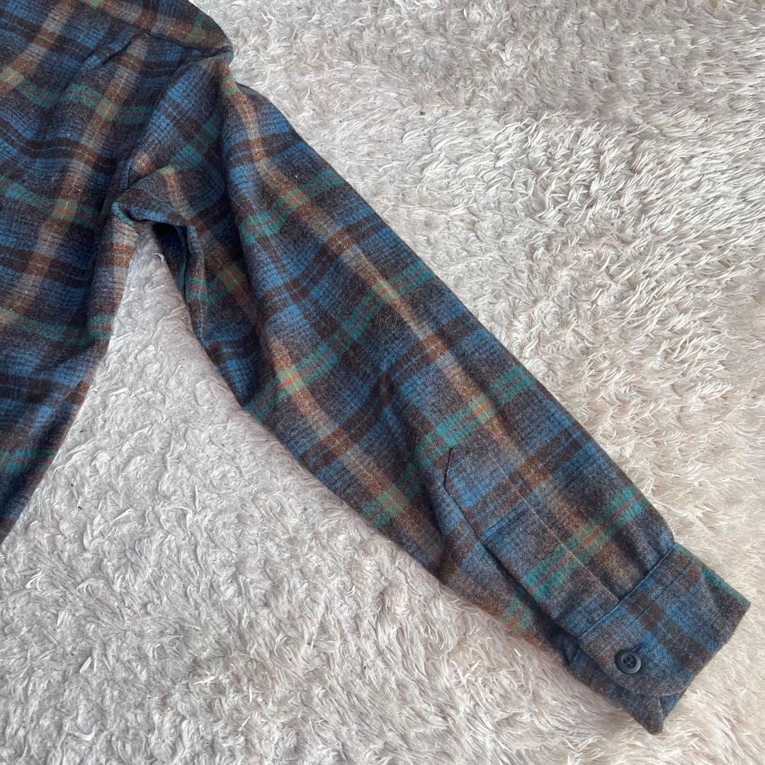 70's /ペンドルトン/ボードシャツ/開襟/ブルー/チェック/