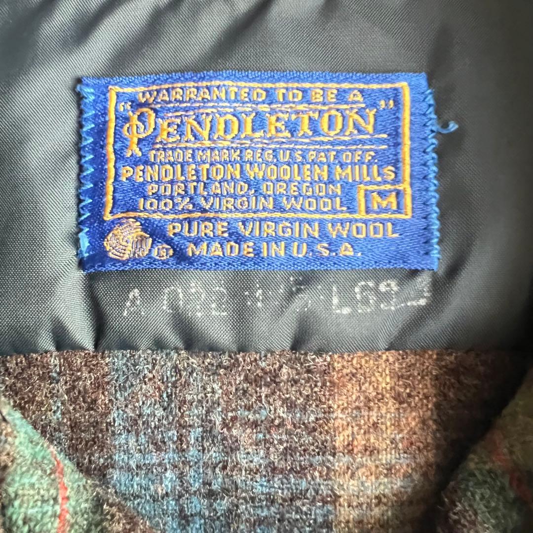 70's /ペンドルトン/ボードシャツ/開襟/ブルー/チェック/