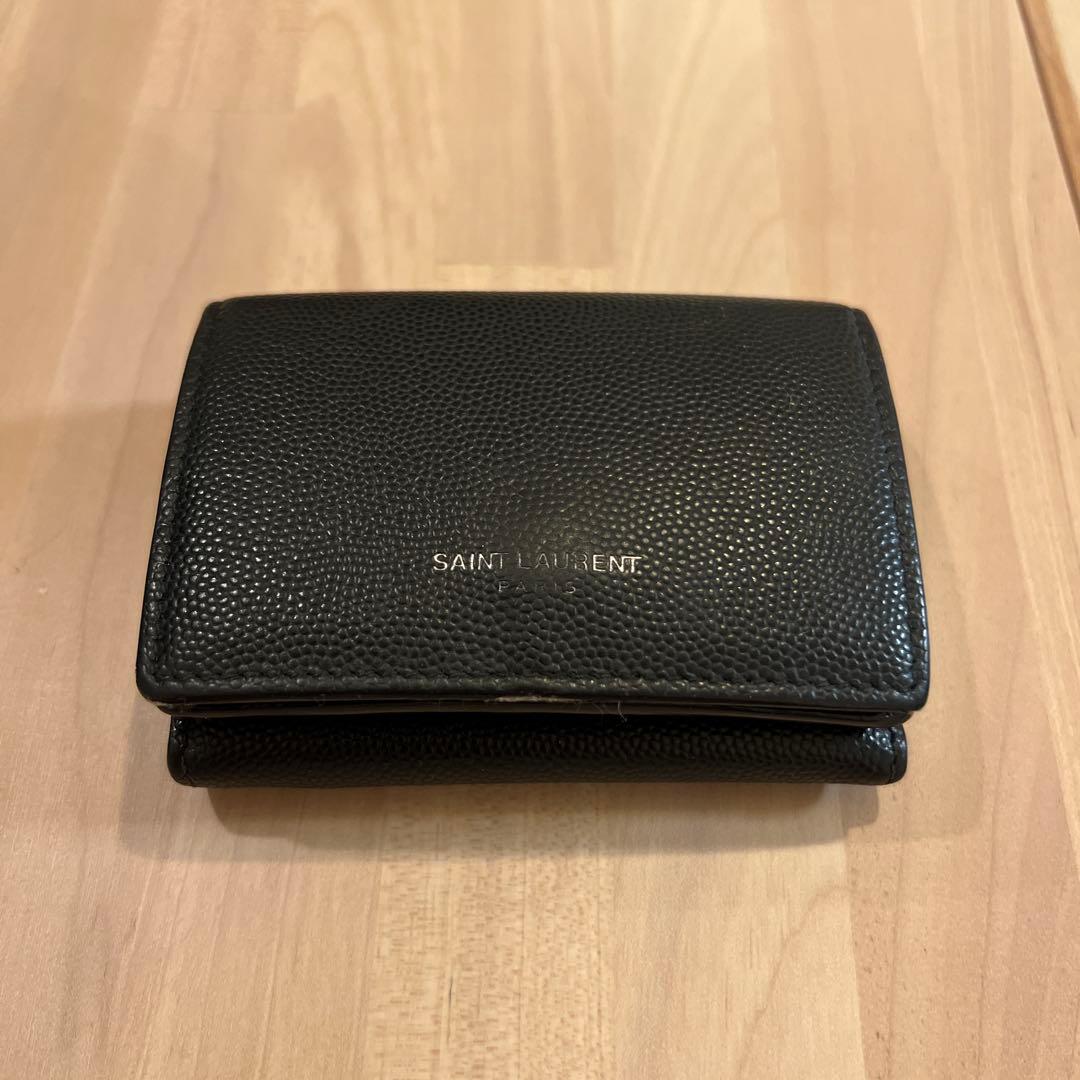 SAINT LAURENT ブラック 三つ折り財布
