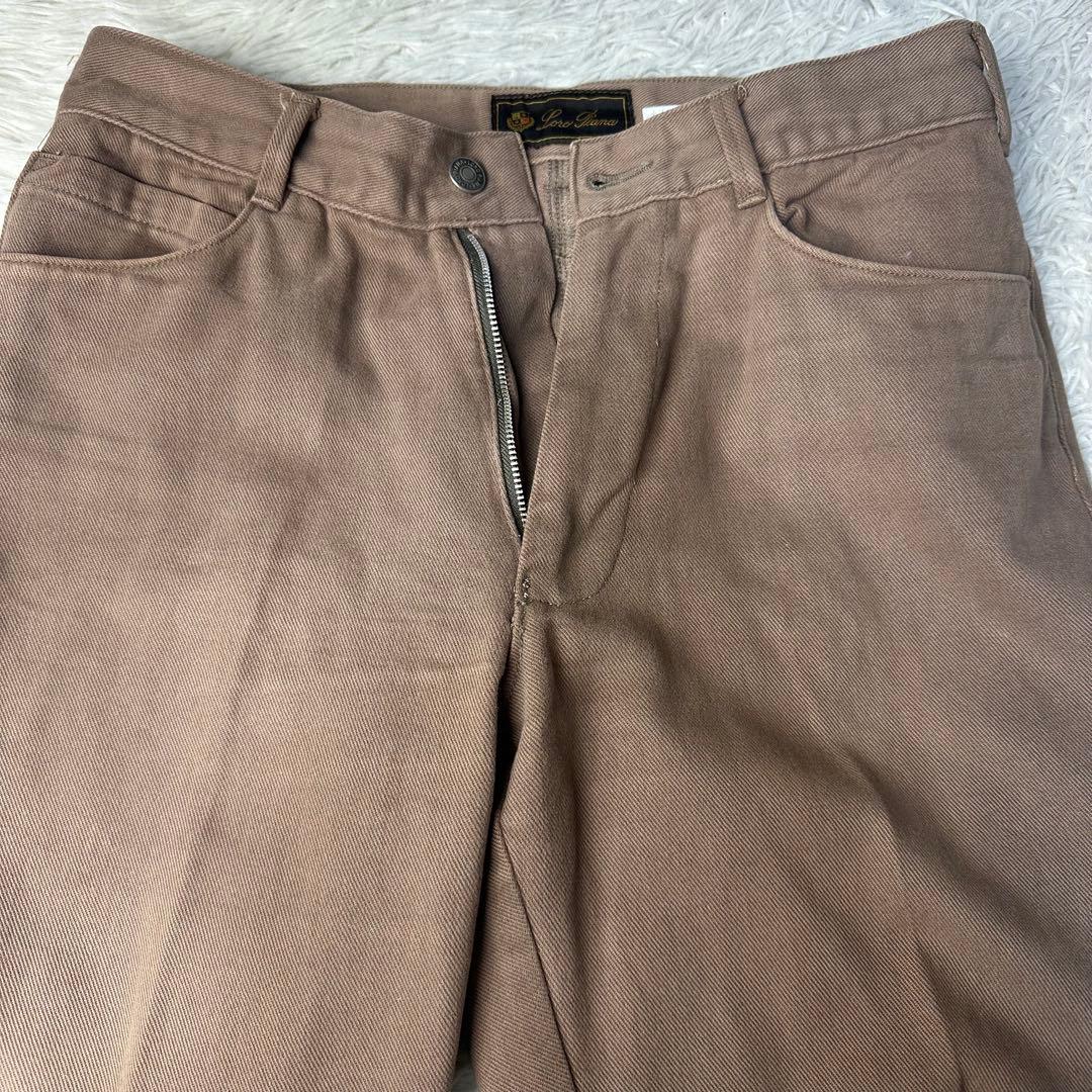 極美品 Loro Piana ブラウン コットンパンツ 48 L イタリア製