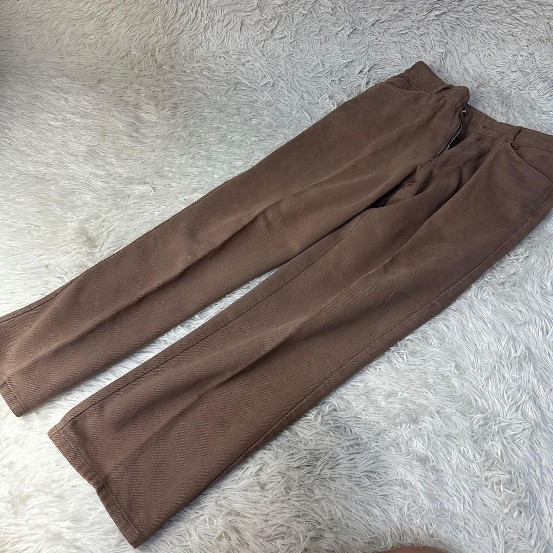 極美品 Loro Piana ブラウン コットンパンツ 48 L イタリア製