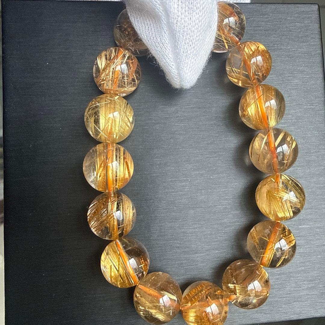 高品質ルチルクォーツブレスレット タイチンルチル キャッツアイ