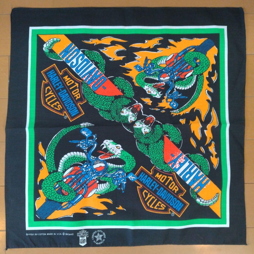 デッドストック HARLEY ハーレー スネーク ビンテージ バンダナ ラス1