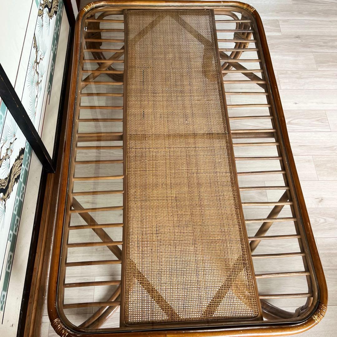 藤ラタン　ローテーブル　センターテーブル