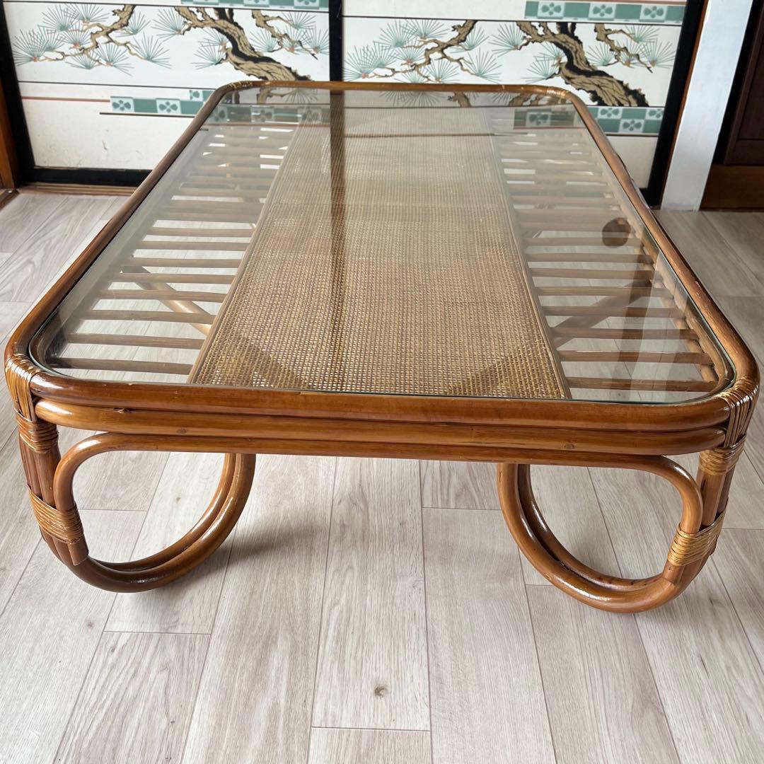 藤ラタン　ローテーブル　センターテーブル