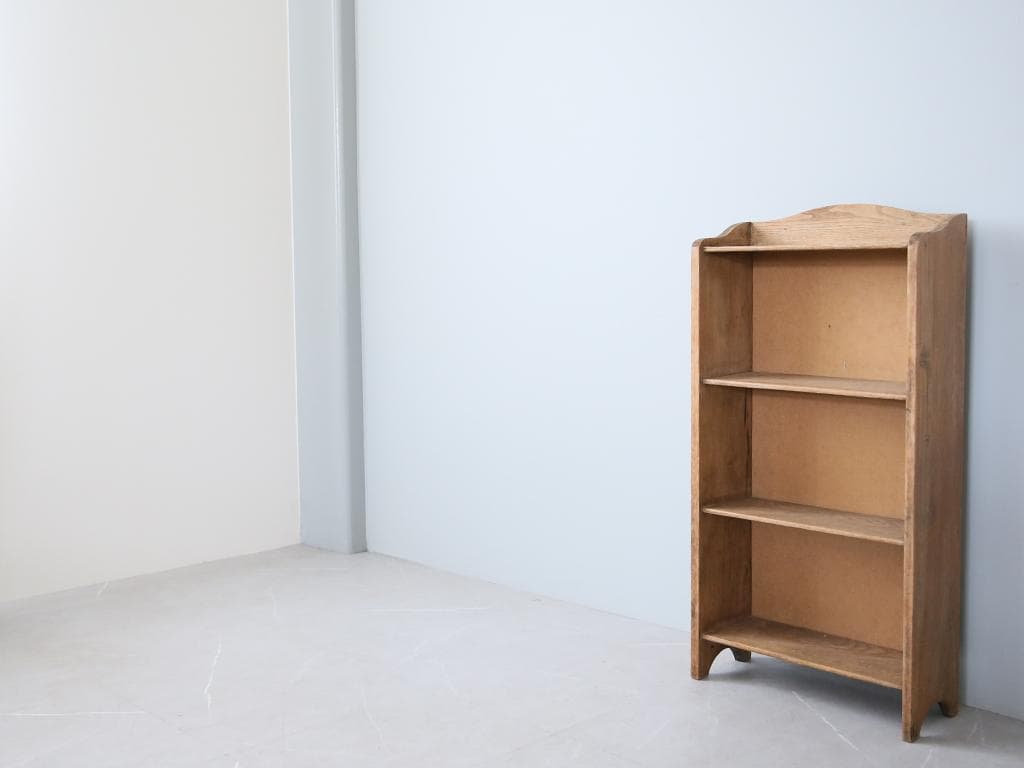 英国アンティーク木製ブックシェルフ/本棚/飾り棚/ラック/テーブル(88-110