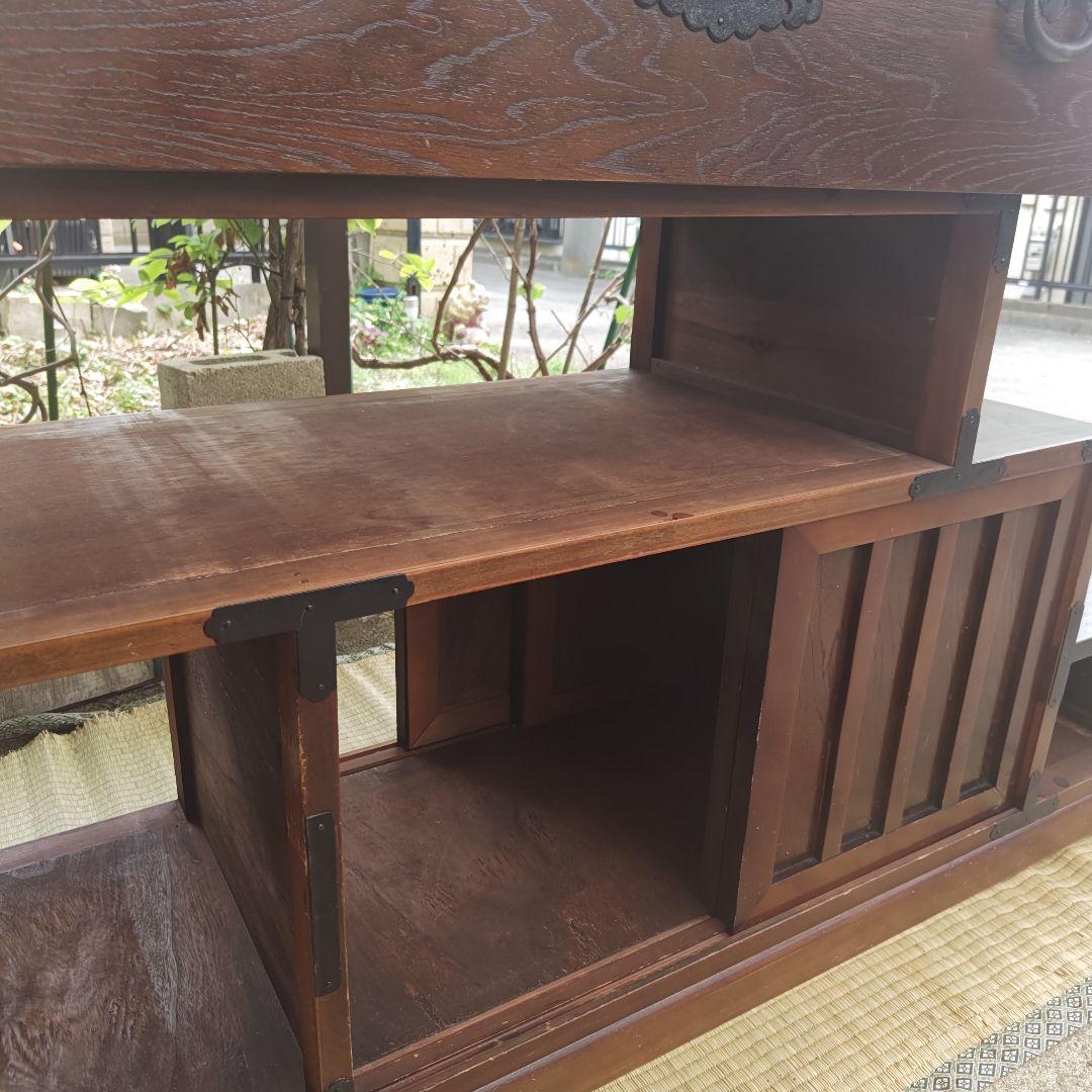 昭和レトロ　階段桐タンス　飾り棚　古民家　当時物　W117㌢