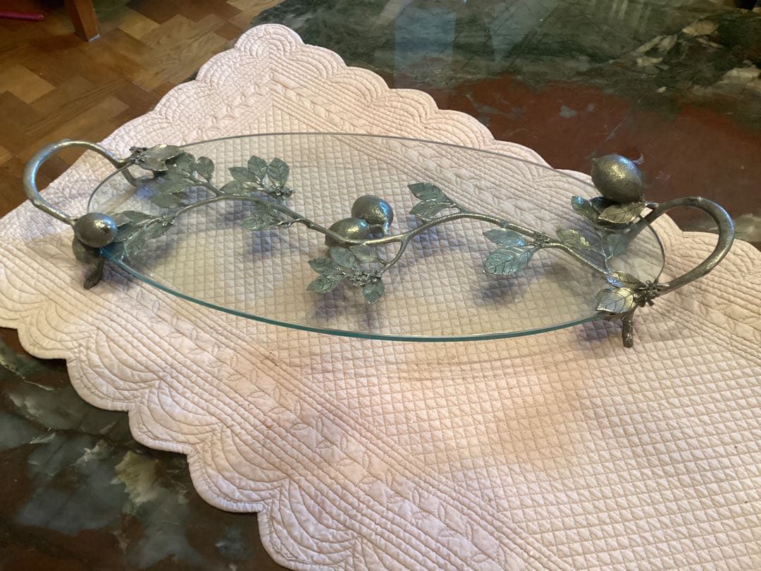 アトリエジュンコ ガラス製オーバルトレー