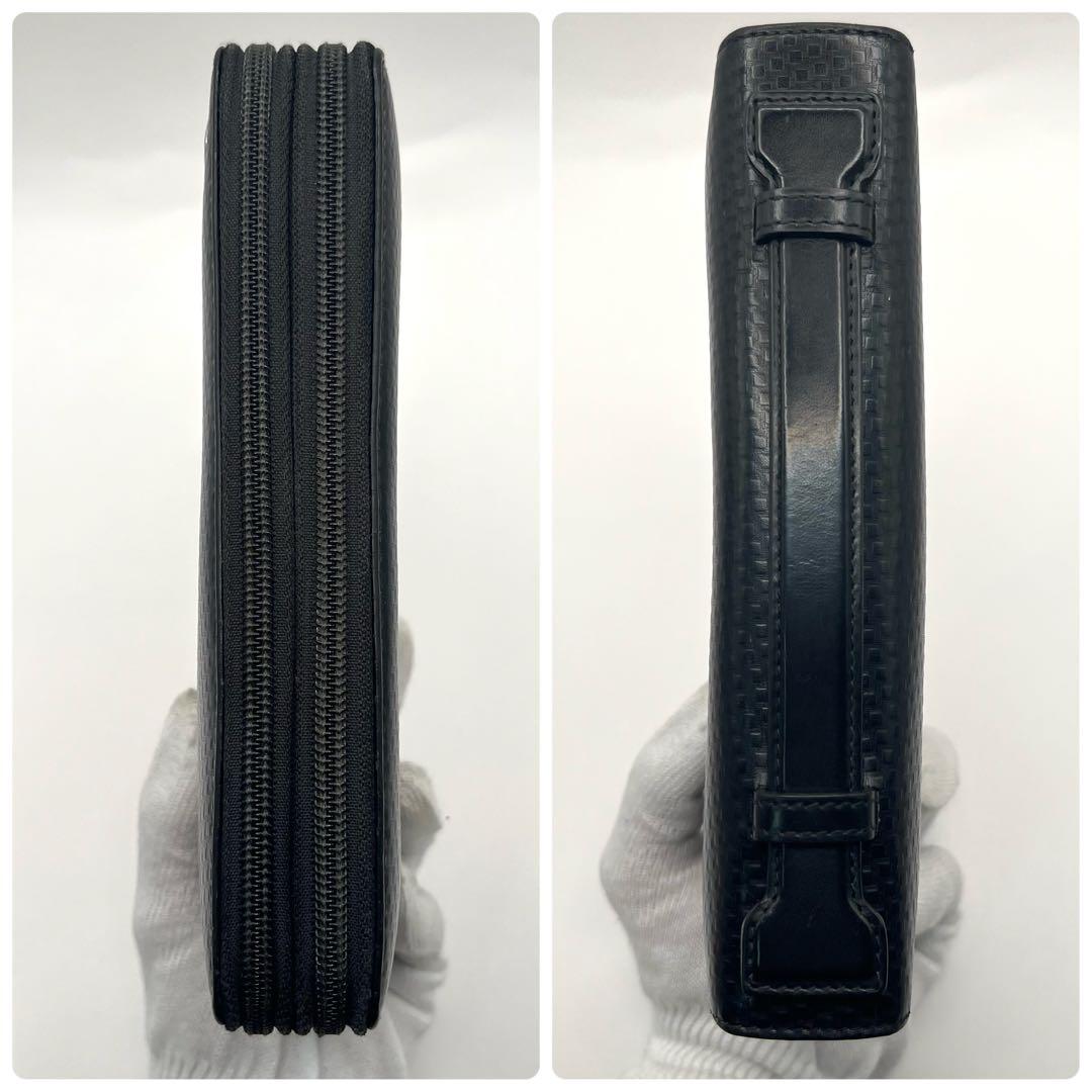 極美品✨ ダンヒル レザー ラウンドファスナー オーガナイザー 財布 ブラック