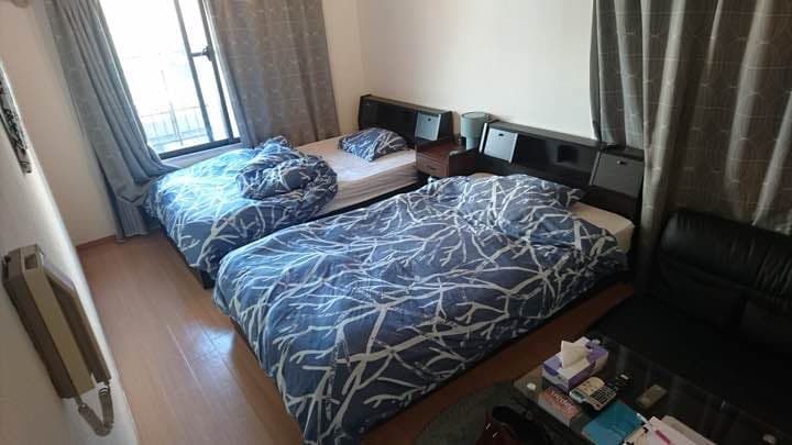 【4点セット】セミダブルベッド2台、冷蔵庫、洗濯機