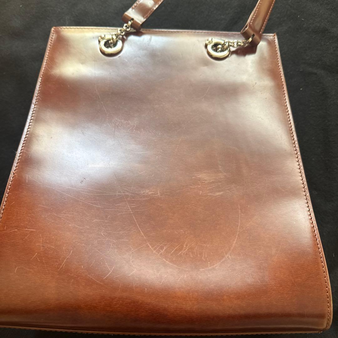 ヴィンテージCartier ブラウンレザートートバッグ