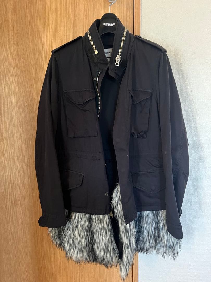 本日限定値下げ‼️ミハラヤスヒロ 再構築 ミリタリージャケット ファー ドッキング