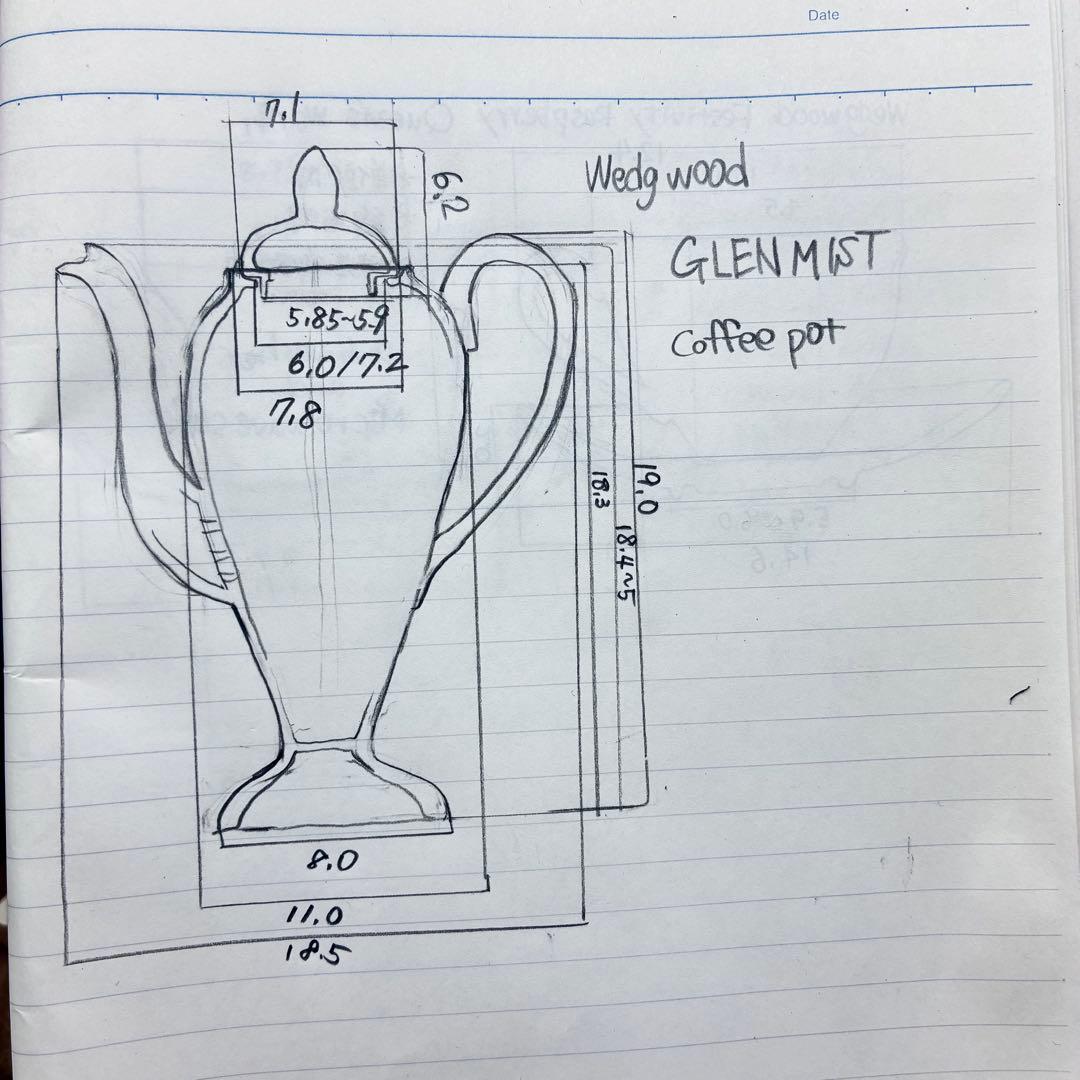 極美品 ウェッジウッド グレンミスト スージークーパーコーヒーティーポット 黒壺