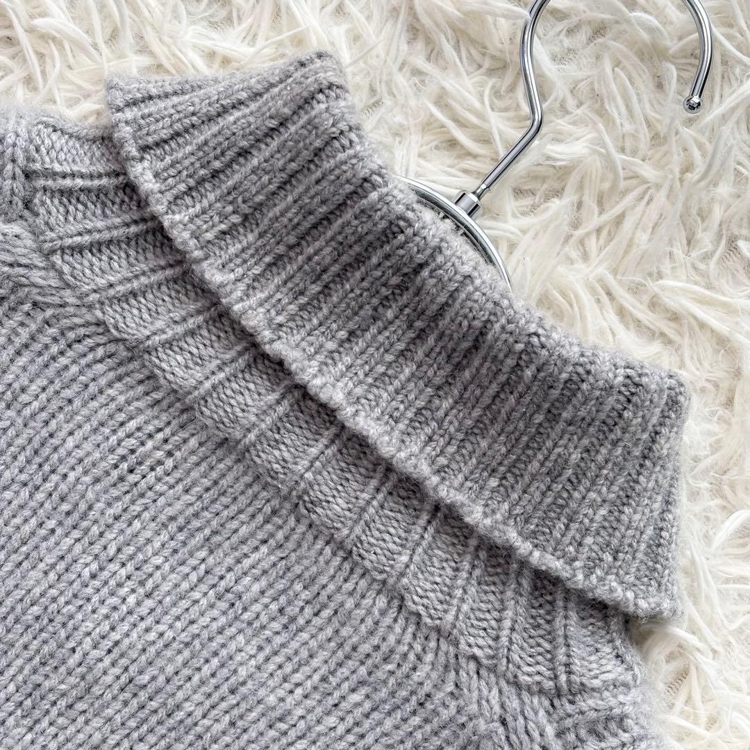 良品✨ コーギ カシミヤ100% カーディガン 洗える くるみボタン ハイネック