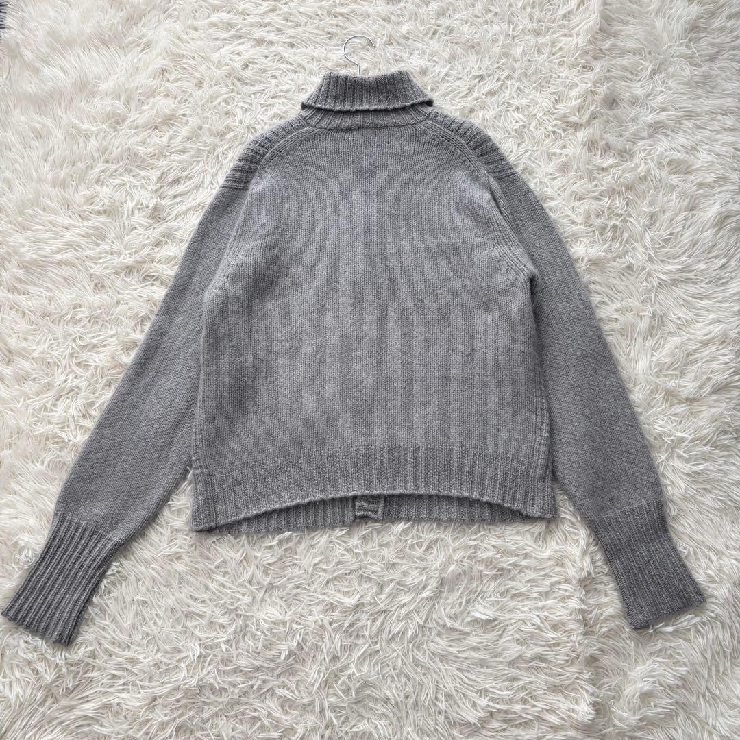 良品✨ コーギ カシミヤ100% カーディガン 洗える くるみボタン ハイネック