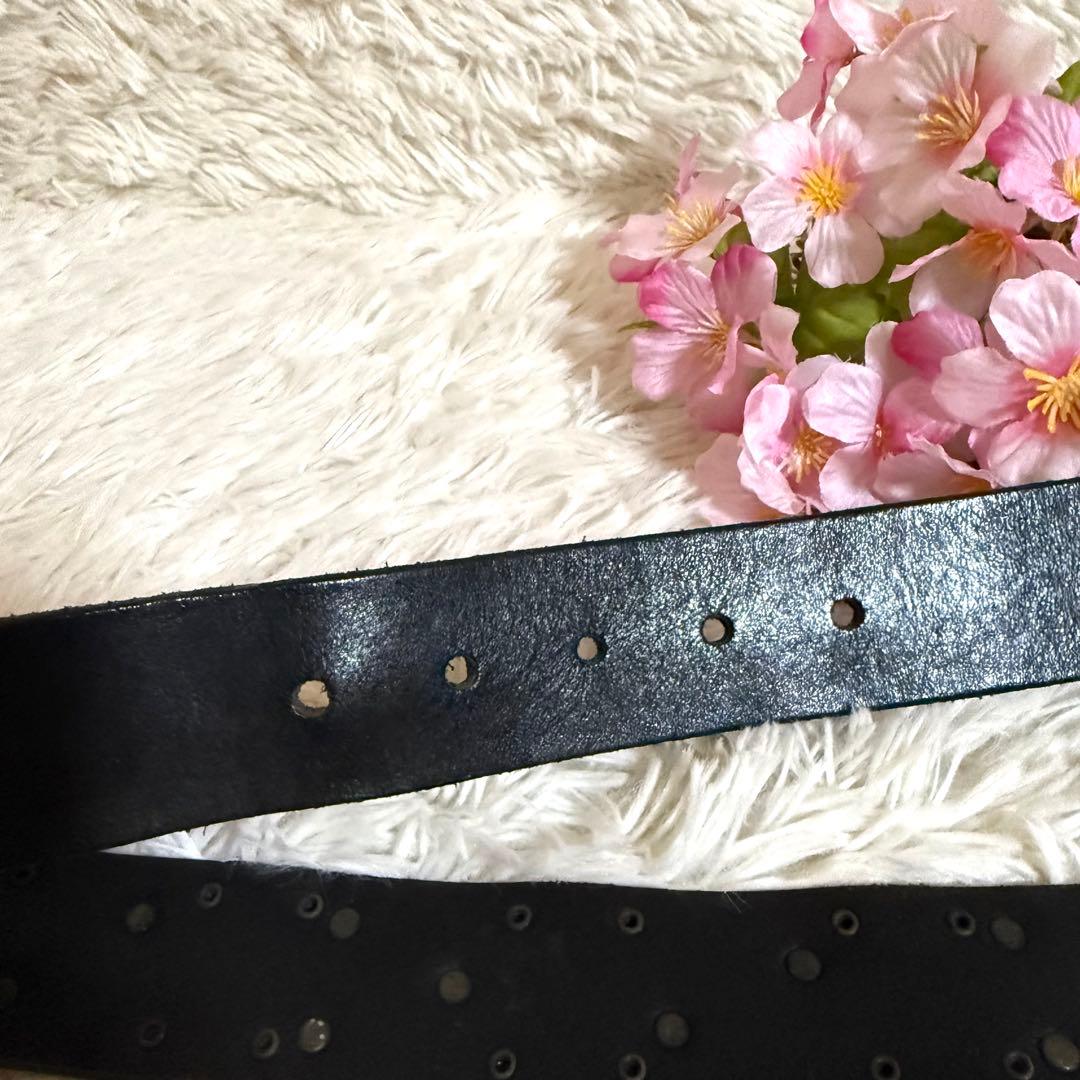 diesel ベルト 本革 メタルロゴ メンズ　イタリア製　レザー　y2k 黒