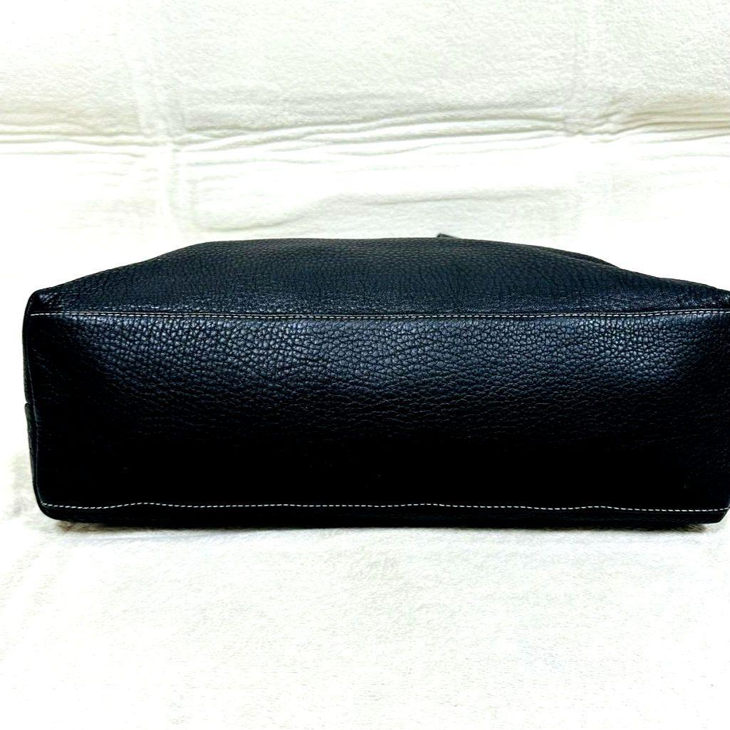 パパス トートバッグ ビジネスバッグ オールレザー シボ革 肩掛け A4可 濃紺