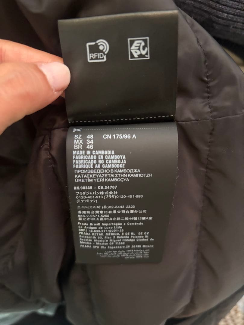 週末セール！プラダ　ブラックダウン　近年物　希少サイズ48 大きいサイズ