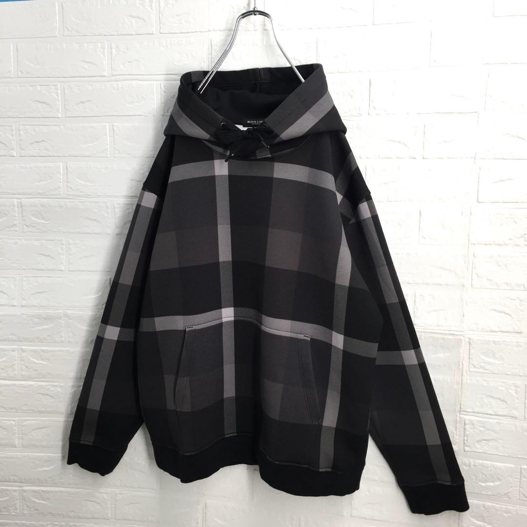 【希少LL】ブラックレーベルクレストブリッジ チェック プルオーバーパーカー