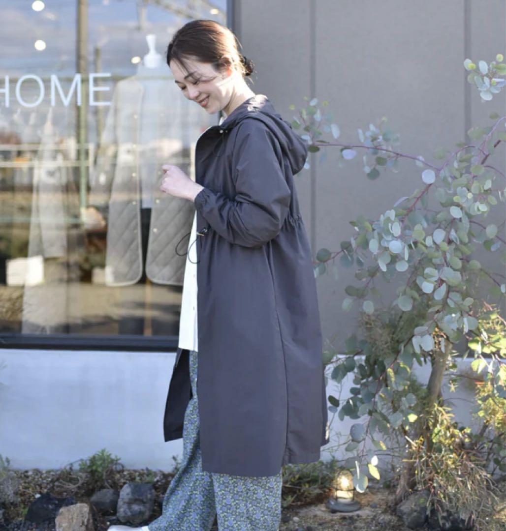 【美品】アワーホーム　撥水素材のダブルジップコート