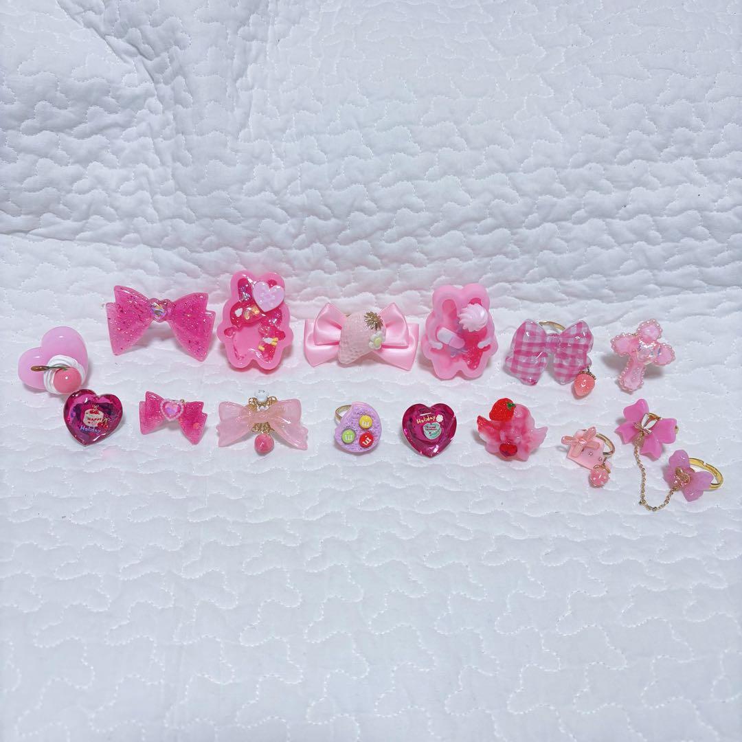 【28点セット売り】ピンク ハンドメイドアクセサリー ロリィタ 量産型 ガーリー