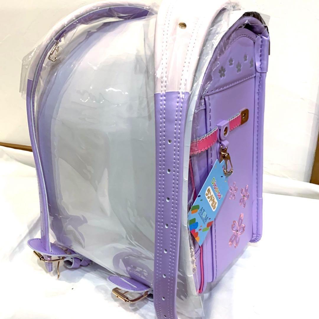 桜の柄❤️ ランドセル 新品 女の子 ラベンダー ピンク 桜 反射剤 紫　軽量