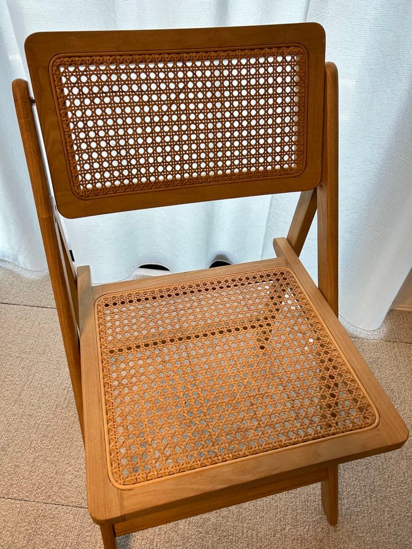 ZARA  ラタン&ウッド ラタンチェア　折りたたみ椅子　　一脚