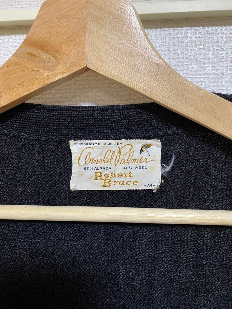 アルパカ　カーディガン　usa製　ブラック　70s