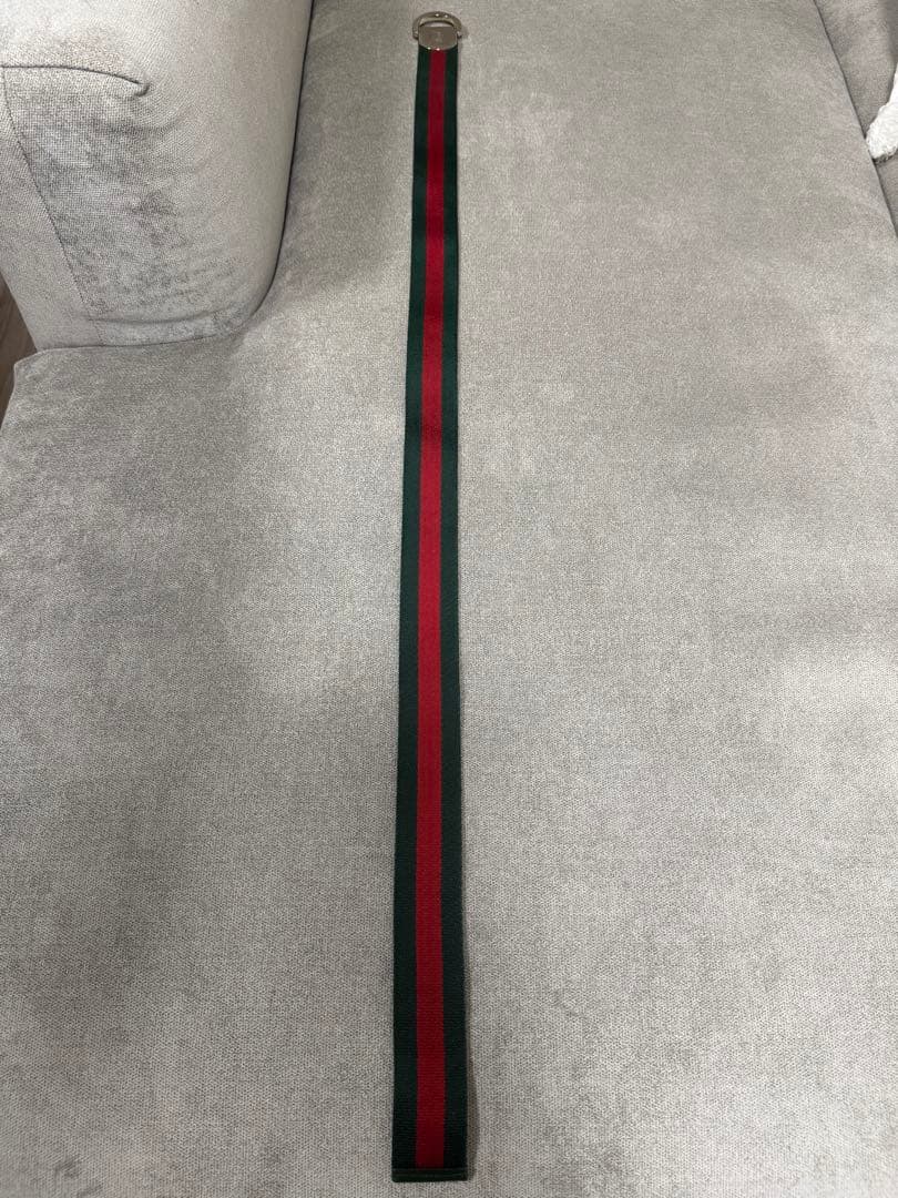Gucci 緑赤ストライプ ベルト　美品