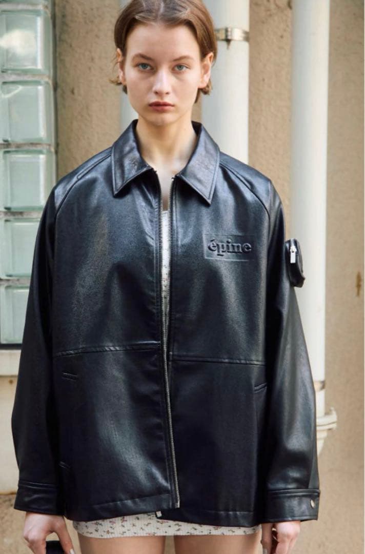 【美品】épine leather jacket レザー ジャケット ブラック