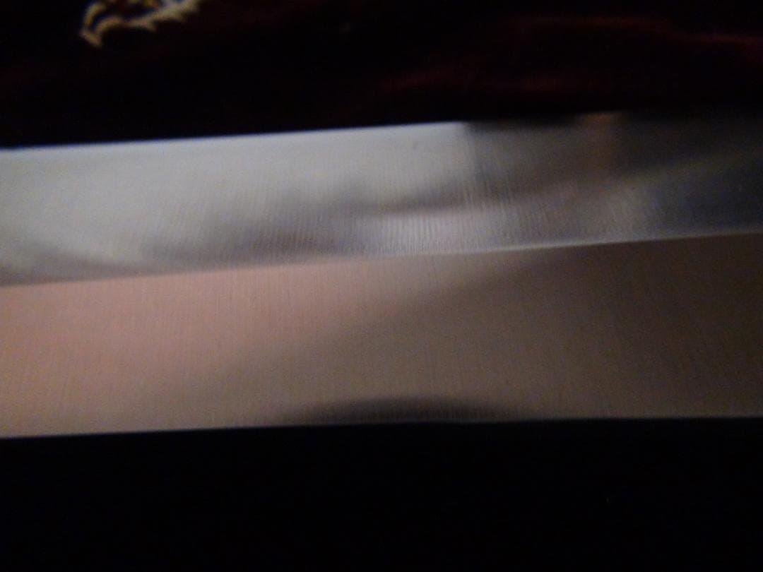 柳刃包丁刃渡27センチ本焼全鋼V金10号 黒檀白水牛八角柄新品。