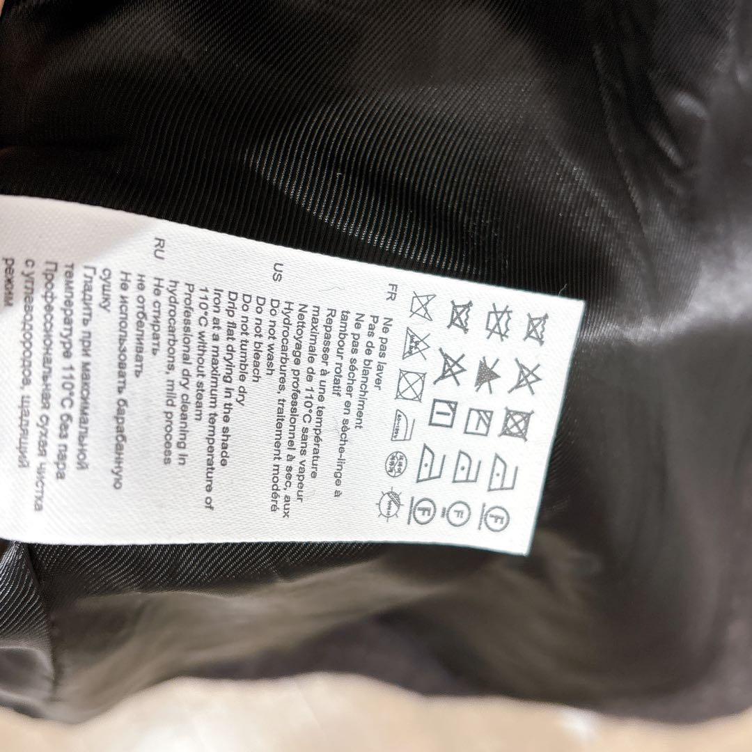 sandro ダブルブレスト　ロングコート　ロゴ金ボタン　チェック　美シルエット