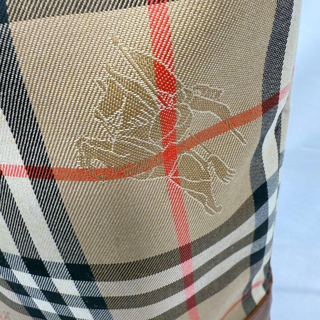 【美品】バーバリー　シャドーホース　ノバチェック　ワンショルダー　月桂冠　レザー