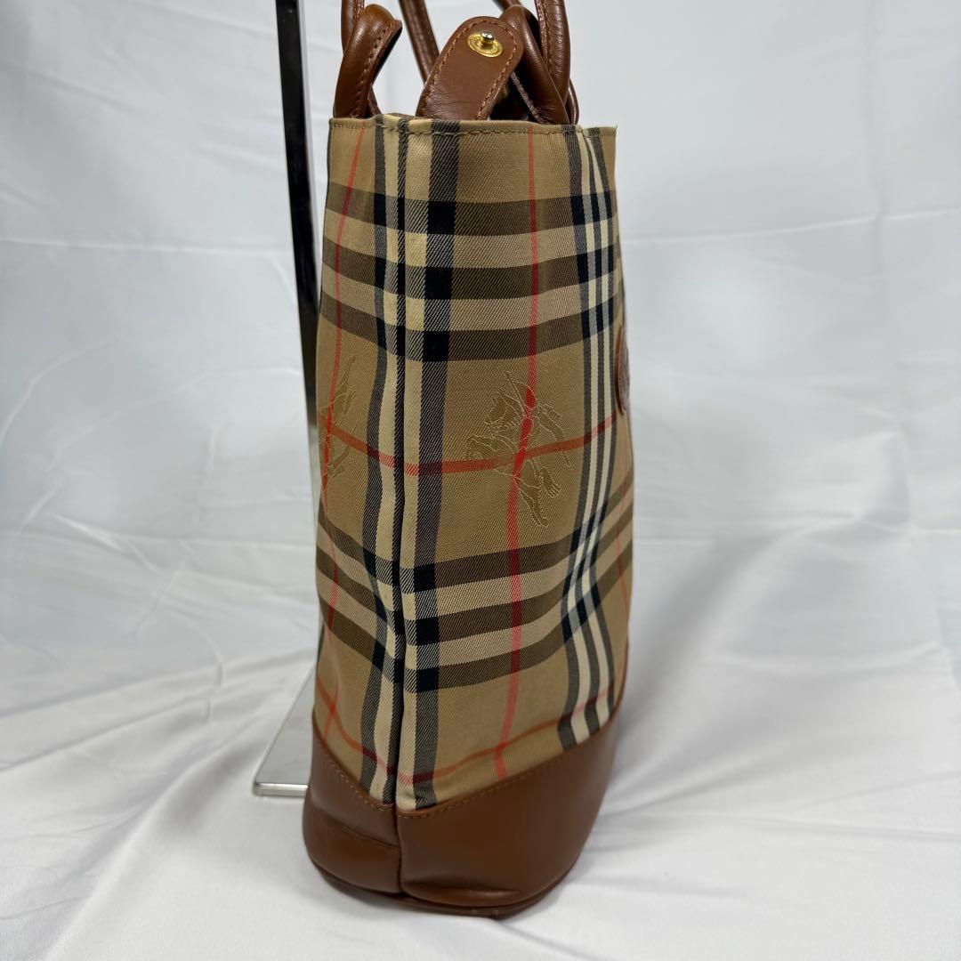 【美品】バーバリー　シャドーホース　ノバチェック　ワンショルダー　月桂冠　レザー