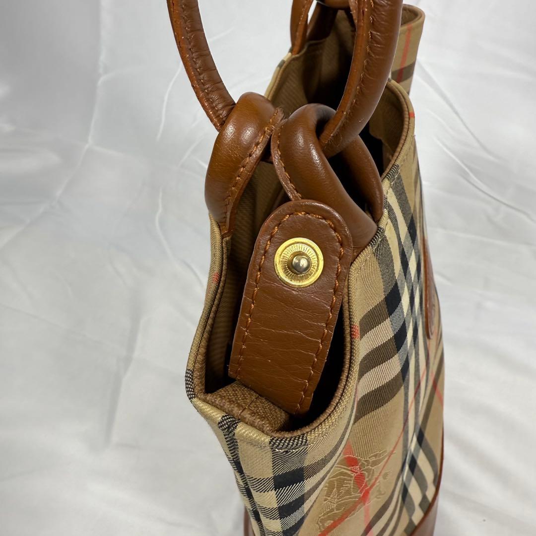 【美品】バーバリー　シャドーホース　ノバチェック　ワンショルダー　月桂冠　レザー