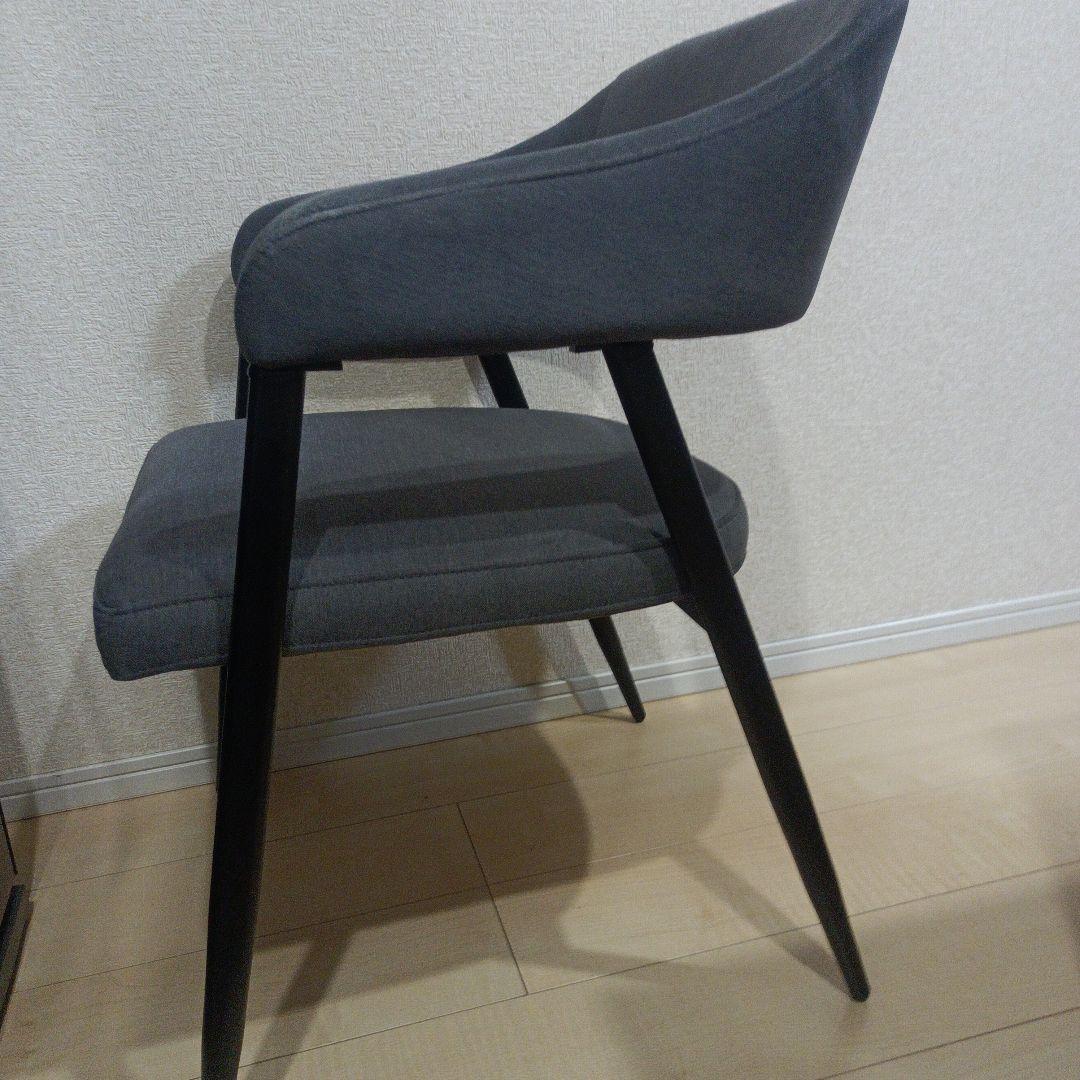 ニトリ　肘付きダイニングチェア(イジー2 GY)　2脚セット