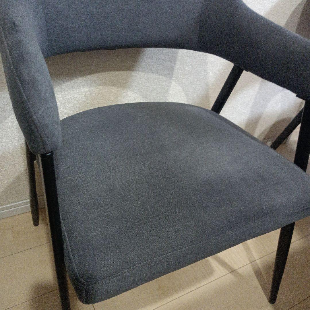 ニトリ　肘付きダイニングチェア(イジー2 GY)　2脚セット