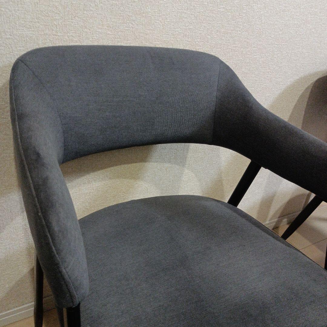 ニトリ　肘付きダイニングチェア(イジー2 GY)　2脚セット