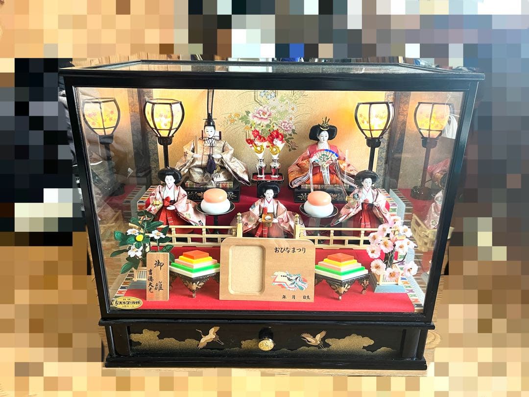 吉徳大光　親王飾　雛人形セット ガラスケース付き
