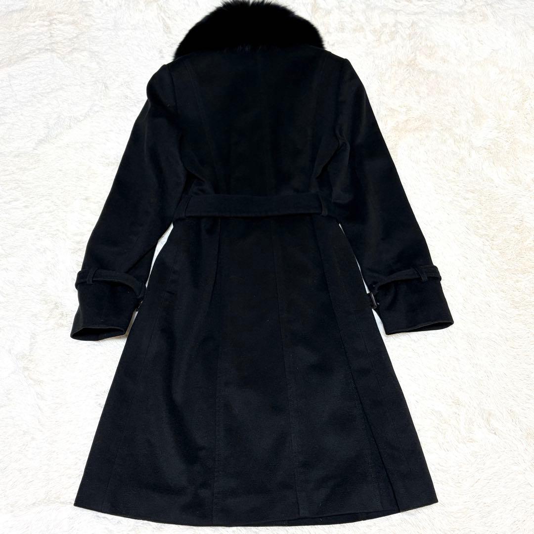 バーニーズニューヨーク フォックスファー カシミヤ100% ダブルコート ベルト