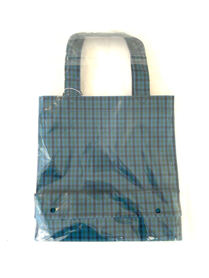 ファミリア　familiar トートバッグ　小　青　バッグ　青系チェック　新品