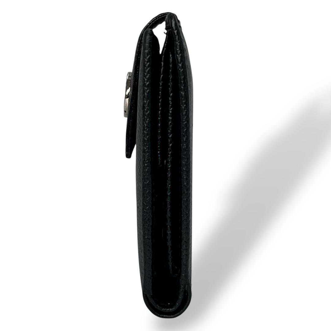 正規品　美品　ブルガリ　二つ折り財布　コンパクトウォレット　ブラック　レザー