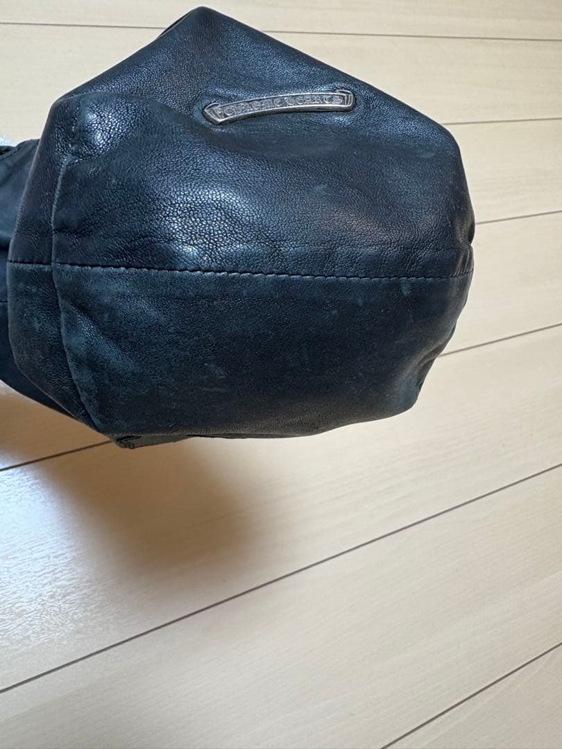 クロスパッチドローストリングサックレザー巾着ハンドバッグ