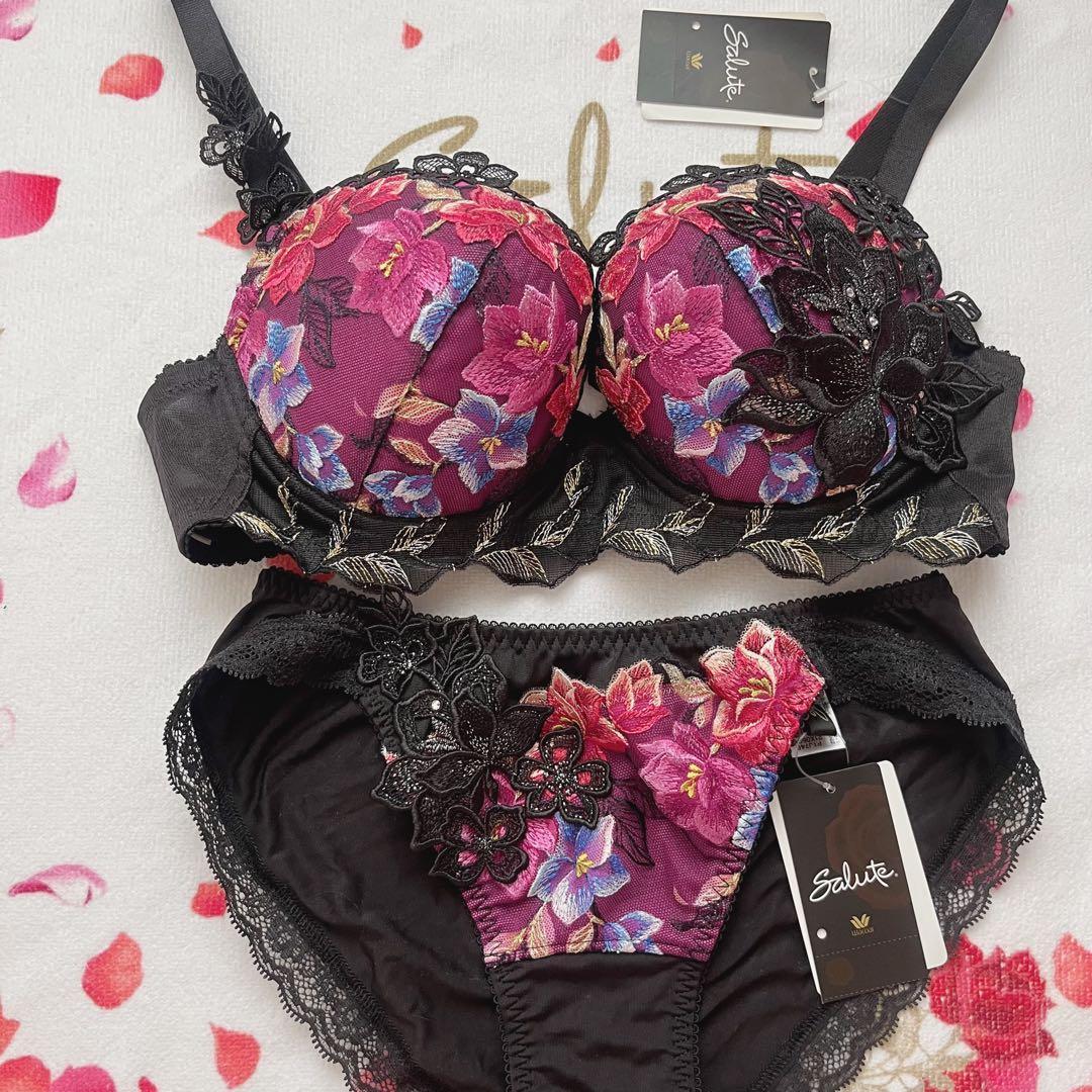 ワコール　サルート マダガスカル　46G BL ブラ　ノーマルショーツ　M