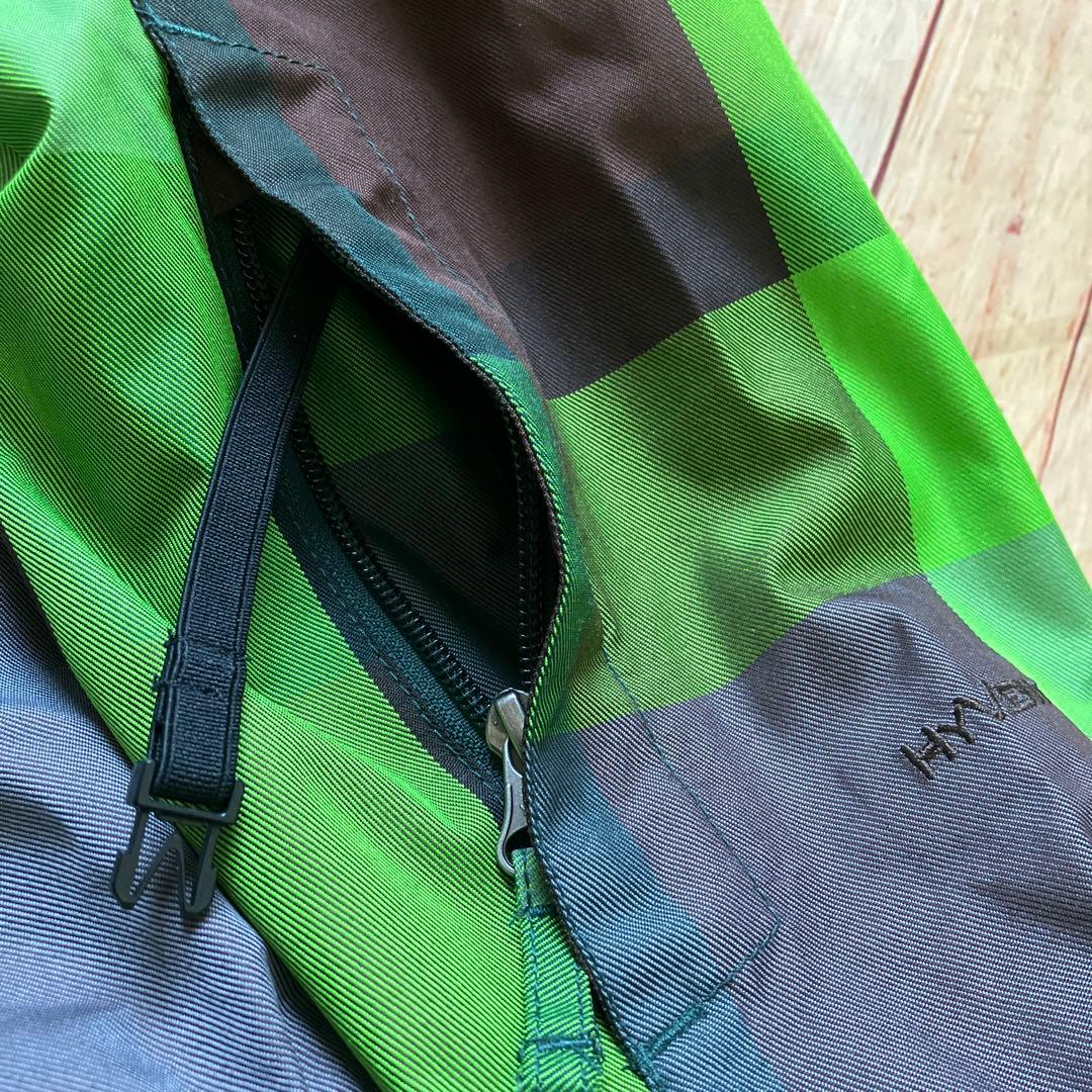 ノースフェイス スノーウェア ジャケットグリーン×ブラウン 裏地総柄 Lサイズ