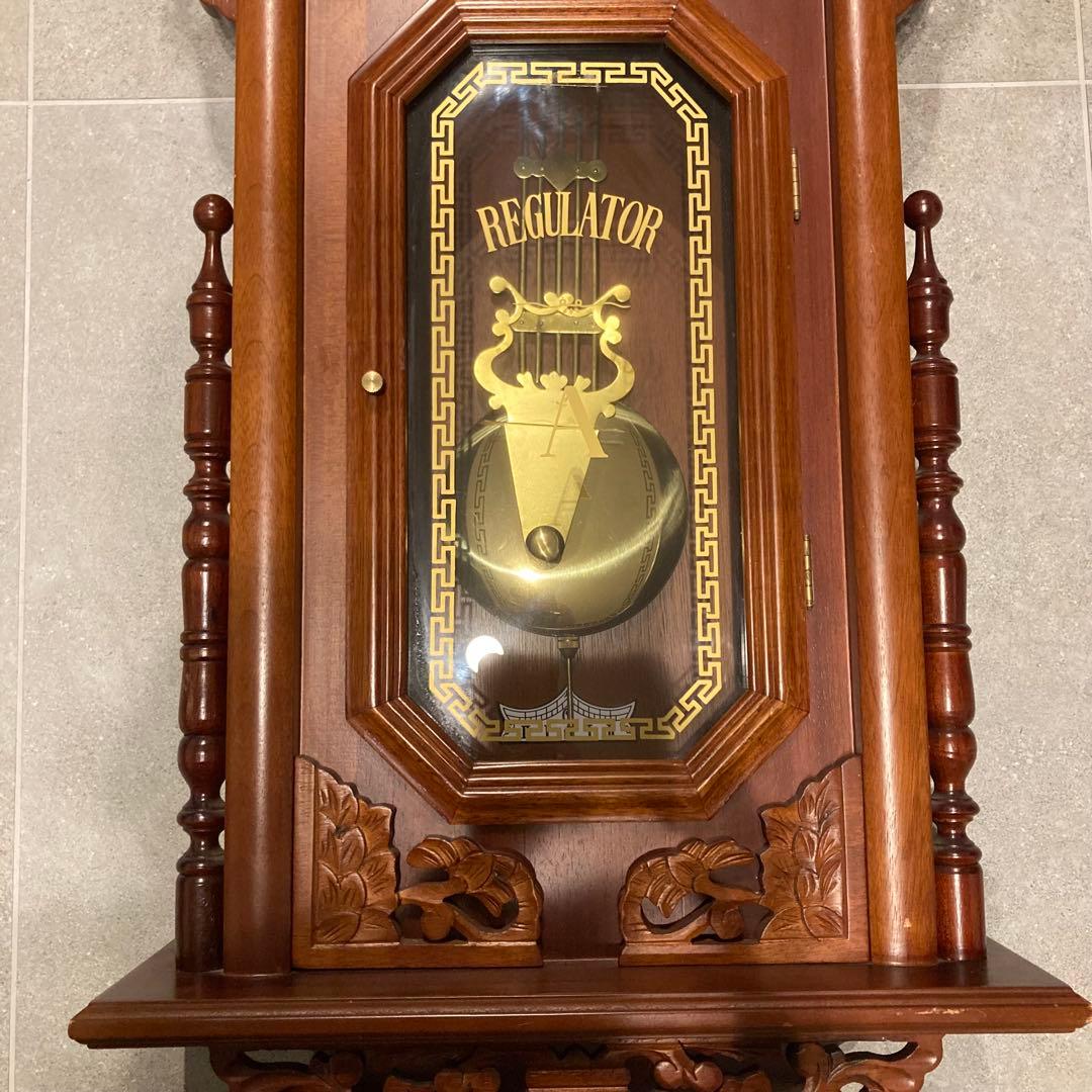 beacon 掛時計 木製 ボンボン ゼンマイ式 木彫 特大 126㎝ 貴重