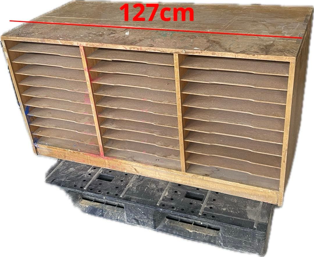 昭和レトロ　絵画棚　木製ラック　126×60×66cm 大型　美術室　学校