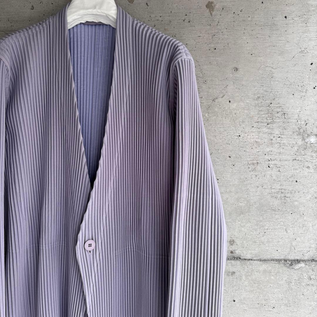 新品 HOMME PLISSE プリーツ テーラード 燕尾 ロングコート 3