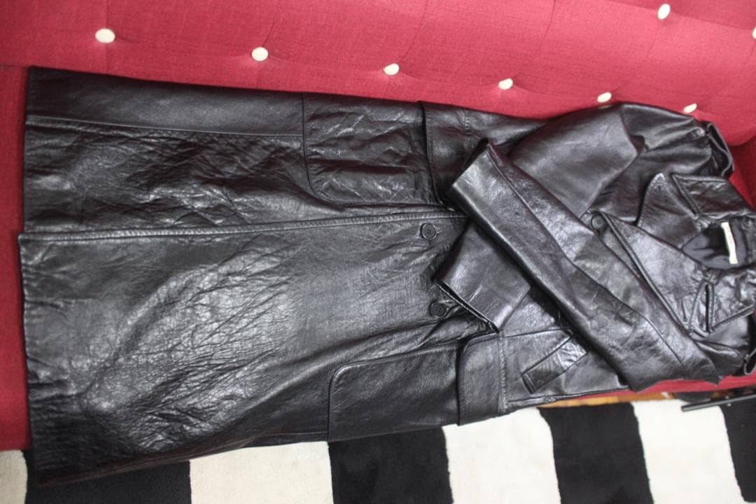 キャサリン ハムネット　レザー ロングコート　羊革　Lサイズ