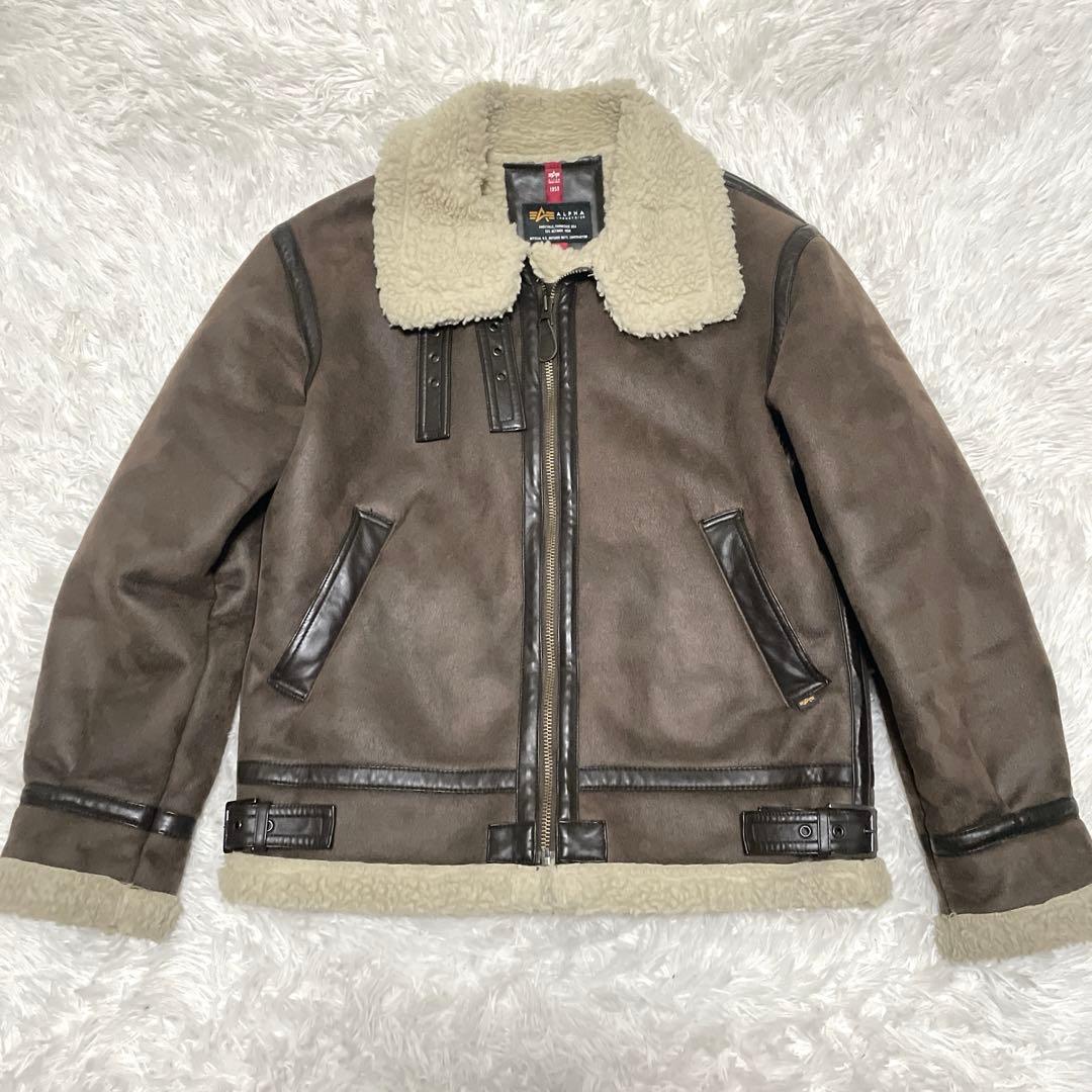 アルファインダストリーズ　B-3 ムートンジャケット　フライトジャケット　L